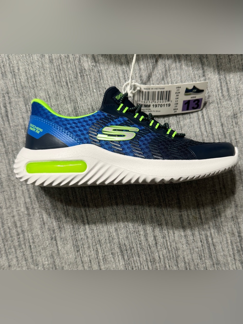 Skechers Kids Navy & Lime Green Hands Free Swift Fit. Kids Size 13